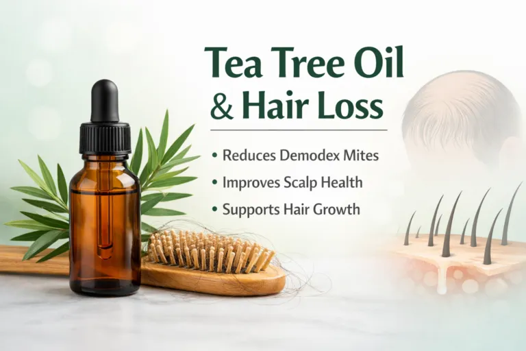 Tea Tree Leaf Oil and Hair Loss: Evidence on Androgenetic Alopecia, Demodex Mites, and Scalp Health